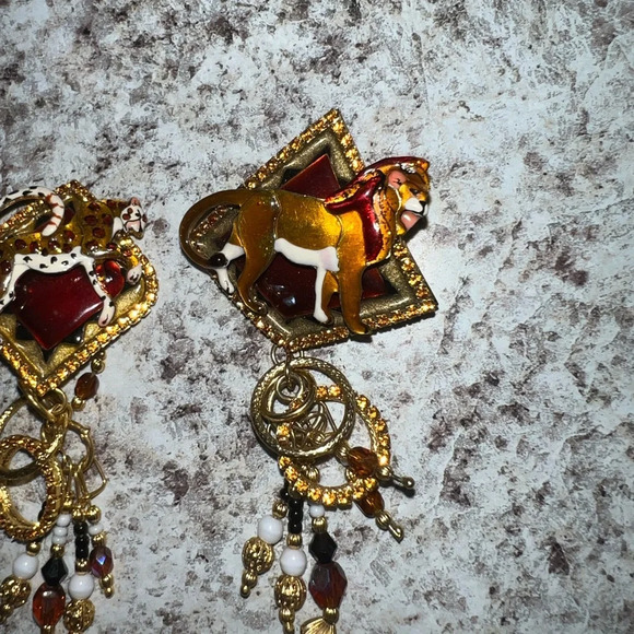 Lunch At The Ritz Earrings “READ DESCRIPTION” - Picture 3 of 7